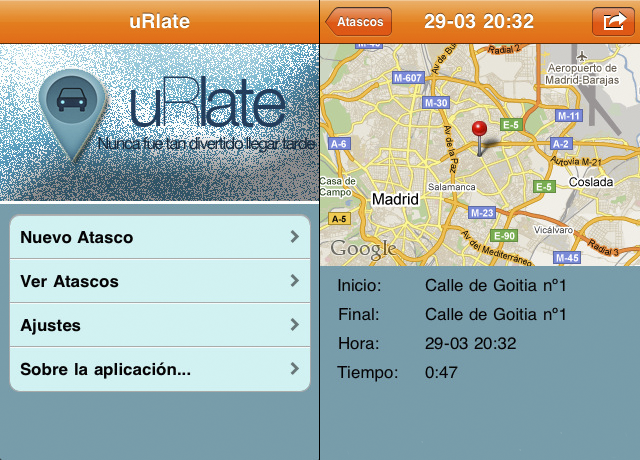 uRlate, aplicación móvil para evitar atascos