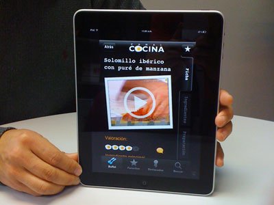 Aplicación de Canal Cocina para iPad