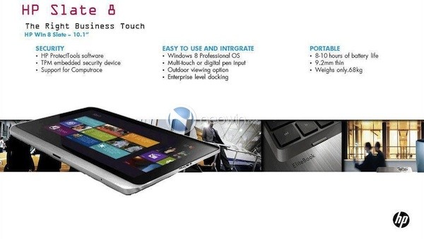 HP Slate 8, asoma un tablet con Windows 8