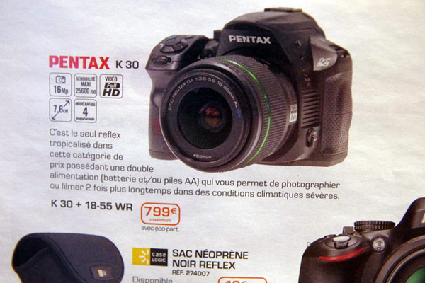 La nueva Pentax K-30 se filtra en un catálogo Francés