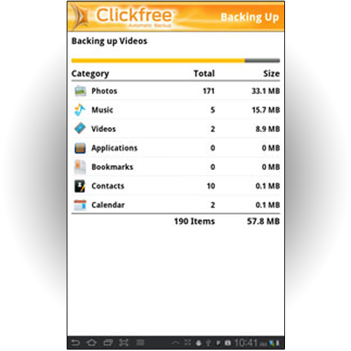 Clickfree Backup, copias en la nube de nuestro teléfono Android
