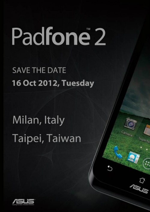 ASUS PadFone 2 debutará el próximo 16 de octubre