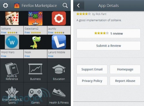 Se filtran screenshots de Marketplace, la tienda de apps de Firefox OS
