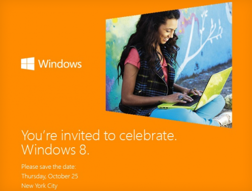 El evento de lanzamiento de Windows 8 será el 25 de octubre