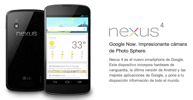 Nexus 4 ya a la venta