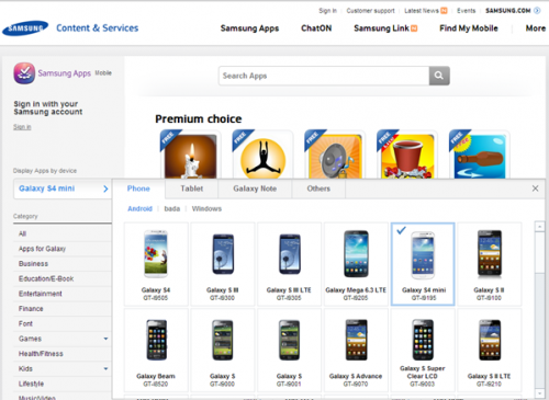 Galaxy S4 Mini se filtra en el catálogo oficial de Samsung