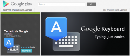 El teclado de Google para Android, ahora disponible en Play Store